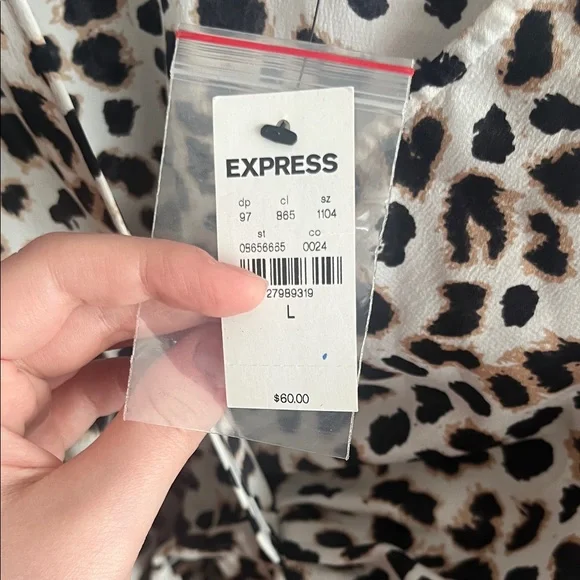 Express Animal Print V-Neck Dress - Picture 2 of 4
